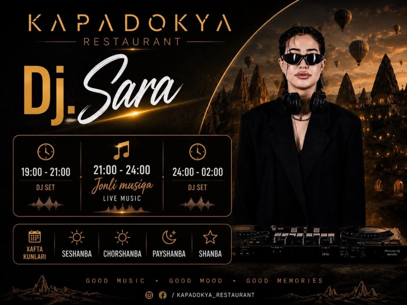 Выступление Dj. Sara в ресторане Kapadokya